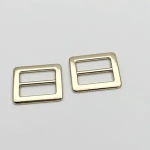 Fashion Shoe Buckles Accessories Factory Custom Wholesale Die Casting Gold Buckles Adjustable Square Tri-glide Slider Buckle