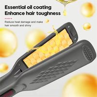 Lisseur de cheveux professionnel portable ionique, fer à lisser électrique avec revêtement céramique, écran LCD, 8 plaques en plastique et acier inoxydable