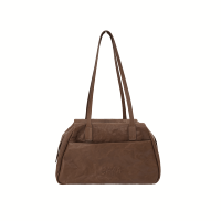 Sac à bandoulière portable en cuir véritable pour femme, style vintage, avec deux sangles et poche avant, fournisseur ODM OEM personnalisé