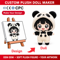 Peluche personnalisée Panda Hood Girl, figurine en peluche, jouet mascotte doux, OEM ODM, créez votre design