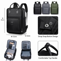Sac à dos pour ordinateur portable durable avec logo personnalisé, 15,6 pouces, imperméable, léger, fin, pour hommes et femmes, idéal pour les voyages et le bureau