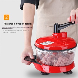 Picadora de carne manual con manivela, procesador de alimentos multifunción, separador de huevos, mezclador, rebanador para ajo, cebolla y pasta de carne - Product Image 1