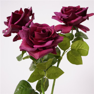 Y-H042 haut de gamme qualité vraie touche Rose fleurs Bourgogne artificielle Rose fleurs pour mariage centres de table décor à <span class=keywords><strong>la</strong></span> maison - Product Image 6