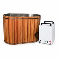 Baignoire ovale personnalisable en cèdre rouge pour bain de glace, baignoire portable pour immersion froide avec unité de refroidissement, spa domestique pour jardin, baignoire de cryothérapie
