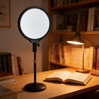 Anneau lumineux LED 10 pouces avec support, luminosité réglable, extensible, alimentation CA/CC, contrôle filaire, kit d'éclairage portable pour maquillage