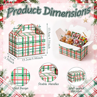 Boîte cadeau en papier pour bonbons, boîte à friandises à carreaux pour les fêtes de Noël avec poignée