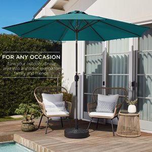 Outdoor 10ft Patio <strong>Parasol</strong> Market <strong>Table</strong> 6 Panel 3M Garden Umbrella With Push Button Tilt and Crank - Product Image 6