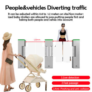 Tốc độ cao kiểm soát truy cập nhận dạng khuôn mặt Swing turnstile cổng vào/ra hàng rào Flap thép không gỉ IP54 động cơ không chổi than - Product Image 5