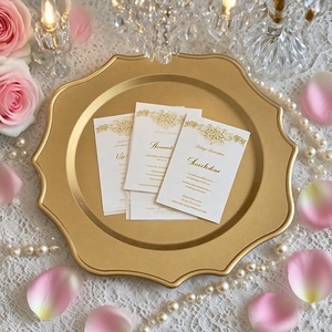 Moderno Caricabatterie in plastica da 13 pollici Base decorazione da tavolo <span class=keywords><strong>sottopiatti</strong></span> in <span class=keywords><strong>oro</strong></span> per eventi di festa di nozze - Product Image 6