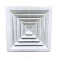 Diffuseur carré de diffuseur d'air à 4 côtés en ABS du fabricant pour la sortie du système d'air frais HVAC.