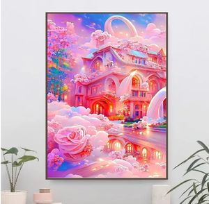 ภาพวาดติดเพชรแบบทำมือใหม่ภาพทิวทัศน์ปราสาทด้วยเม็ดเพชรแบบทำมือปัก5D 30x40ผ้าใบแบบทำมือ - Product Image 2