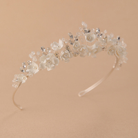 Couronne florale romantique en résine douce, diadème vintage en cristal pour bal de promo et anniversaire