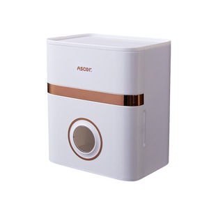 Wall Mounted Toilet Paper <b>Holder</b> Pearl White Rectangular No Drill Required Tissue Box With Storage For Bathroom - Product Image 5