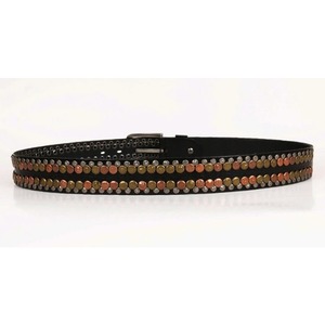 M651750YO Cinturón de <span class=keywords><strong>hombre</strong></span> estilo hip hop punk <span class=keywords><strong>con</strong></span> remaches redondos de cuero genuino, cinturón de mezclilla <span class=keywords><strong>para</strong></span> <span class=keywords><strong>hombre</strong></span> <span class=keywords><strong>con</strong></span> tachuelas de <span class=keywords><strong>diamantes</strong></span>. - Product Image 5