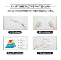 Pizarra blanca de metal inteligente interactiva multitáctil de 86 pulgadas, todo en uno para aulas escolares con sistema dual, al mejor precio de la semana, a la moda, a la moda