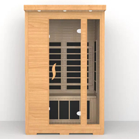 Sauna intérieur moderne en bois massif avec panneau infrarouge en carbone 1750W, certifié CE ETL SAA RoHS SASO, porte en verre de 8 mm