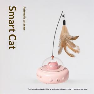 Automatische elektrische inductie kattenknuffel met veertjesstok en <span class=keywords><strong>plastic</strong></span> materiaal voor verlichting van verveling - Product Image 5