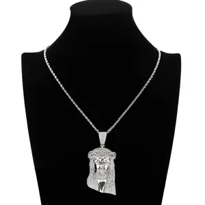 BES Factory-Colgante con piedra de circonita cúbica AAA para hombre, collar con colgante, joyería de Hip Hop