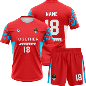 Custom Sublimatie Unisex Voetbalshirts Set - 100% Polyester Ademend Snel Droogend Voetbaltenue Digitale Print Naam Teamnummers - Product Image 5