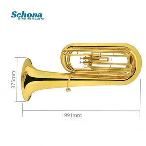 <span class=keywords><strong>Tuba</strong></span> en Si bémol avec trois clés verticales, finition laquée or/nickel, idéale pour les orchestres scolaires - Product Image 2