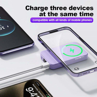 Batterie externe magnétique ultra-fine 10000mAh 22.5W à charge rapide avec support pliable