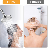 Usine Hot-vente confortable 12CM pommeau de douche mural réglable rond en plastique pluie salle de bain pommes de douche