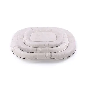 供应商定制便携式柔软可折叠廉价椭圆形狗床冬季防滑暖狗宠物床垫小型犬小窝