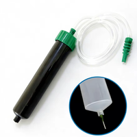 Seringue de distribution pneumatique noire à grande capacité, barillet de protection UV, 100/200/300/500CC, barillet en caoutchouc fileté