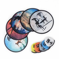 Disque volant pliable en nylon souple avec logo personnalisé, format de poche, avec pochette de rangement pour les événements de plage et les fêtes