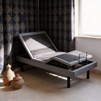Sommier de lit réglable avec pieds ajustables sur 3 niveaux (5/8,5/12 pouces), installation sans outil, base de lit intelligente, moderne, pour salon et hôtel