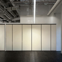 Modern Designed Sliding Partition Wall Aluminum Framed Glass MDF Office Furniture 85mm Thickness Sound Living Room Kitchen