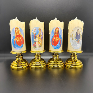 Lámpara Nocturna LED KOMI con Diseño de Vela Electrónica de 18.5X7cm, Velas sin Llama con Control por Botón, <span class=keywords><strong>Luz</strong></span> LED a Pilas, Manualidades de Plástico - Product Image 1