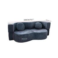 Modernes Wellenförmiges Vakuum-Kompressions-Schlafsofa Konvertierbares 2-Sitzer Cloud-Sofa Spart Versandkosten