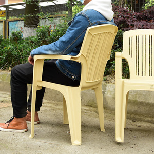 Hengfeng Plastic Chair With <b>Backrest</b> 6122 Stackable Minimalist Outdoor Patio Furniture Residential Use - Product Image 2