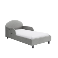 Vente en gros d'usine Mobilier pour chambre d'enfant au design moderne et simple Lit pour tout-petits en velours gris clair