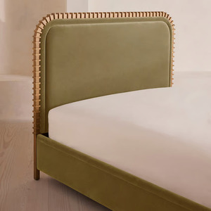<span class=keywords><strong>Cama</strong></span> Moderna de Madera Maciza para Hotel o Resort <span class=keywords><strong>con</strong></span> <span class=keywords><strong>Respaldo</strong></span> <span class=keywords><strong>Acolchado</strong></span> Suave, Tamaño Personalizable, Tela de Terciopelo, <span class=keywords><strong>Cama</strong></span> Doble Adecuada para Dormitorio - Product Image 4