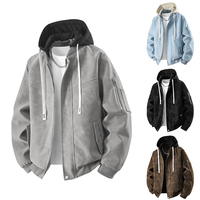 Veste à capuche contrastée pour l'automne et l'hiver, tendance et décontractée, vente en gros, logo personnalisable, veste pour homme