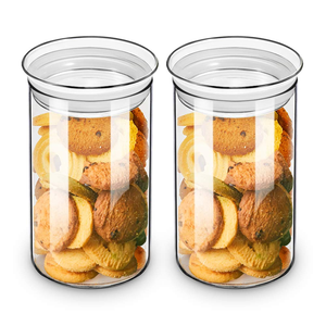 Cylindric Glass <b>Jars</b> with Sealing Rings and Glass LIDS <b>for</b> <b>Kitchen</b> <b>Storage</b> - Product Image 1