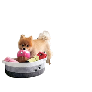 Cesta de Almacenamiento Plegable Ecológica Multifuncional de Cuerda de Algodón Tejida con Diseño Animal, Marca LEGEND, 34x26x15cm, para Toallas, Juguetes para Mascotas y Otros - Product Image 3