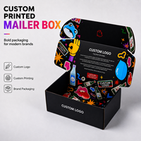 Boîte d'expédition personnalisée en carton ondulé imprimée en couleur avec graphismes pleine couleur et approvisionnement en gros pour l'expédition de vêtements streetwear