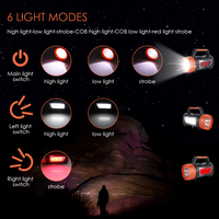Potente Linterna LED Portátil de 800lm con Dos Colores de Luz, Manivela Dinamo, Función de Banco de Energía y Carga USB para Exteriores