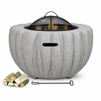 Barbecue moderne d'extérieur en MGO, foyer design pierre, grille à charbon avec écran anti-étincelles pour jardin, patio, piscine, mobilier d'extérieur