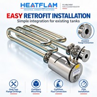 Brûleur immergé compact et efficace HTX60 pour chaudières, chauffe les liquides, brûleur basse pression pour laveuses de pièces et réservoirs d'eau chaude