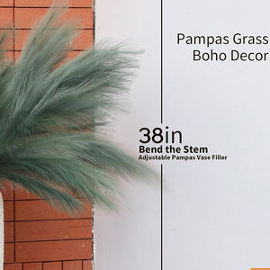 Boho <span class=keywords><strong>Chic</strong></span> hecho a mano alto Faux <span class=keywords><strong>Pampas</strong></span> hierba ramas coloridas para la decoración del hogar boda Día de San Valentín Navidad evento estilo - Product Image 4
