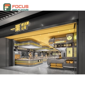 High Capacity Cafe Service Counter Laminate Wood Finish Cup Lid Condiment Zone Front Service Counter - Product Image 1