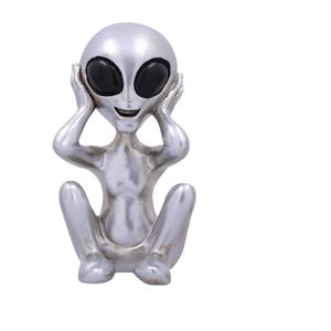 Trois extraterrestres sages WXA08 Ne pas voir Ne pas écouter Ne pas parler alien Résine Artisanat Ornements - Product Image 5