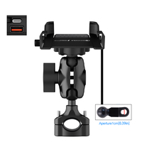 Support de téléphone portable pour vélo/moto, avec port USB, étanche IPX6, en alliage d'aluminium, compatible avec l'installation sur guidon Kawasaki