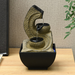 Fuente de Agua de Escritorio de Resina, Adorno de Agua Corriente, Decoración Ecológica para Oficina, Regalo - Product Image 1