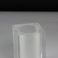 Porte-stylo en cristal transparent carré pour bureau, vase rectangulaire en cristal