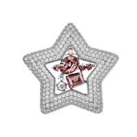 Broche Étoile à Cinq Branches de Luxe Exquise XILIANGFEIZI, Épingle de Corsage en Cuivre et Zircon de Haute Qualité, Accessoire Vestimentaire